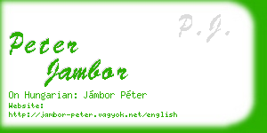 peter jambor business card